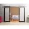 Sartodoors Sturdy Dbl Barn Door 56 x 96in, Matte Black Clear Glass, Stainless Steel 13FT Rail Hangers Heavy Set LUCIA2166DB-S-BLK-5696 - alternate 3